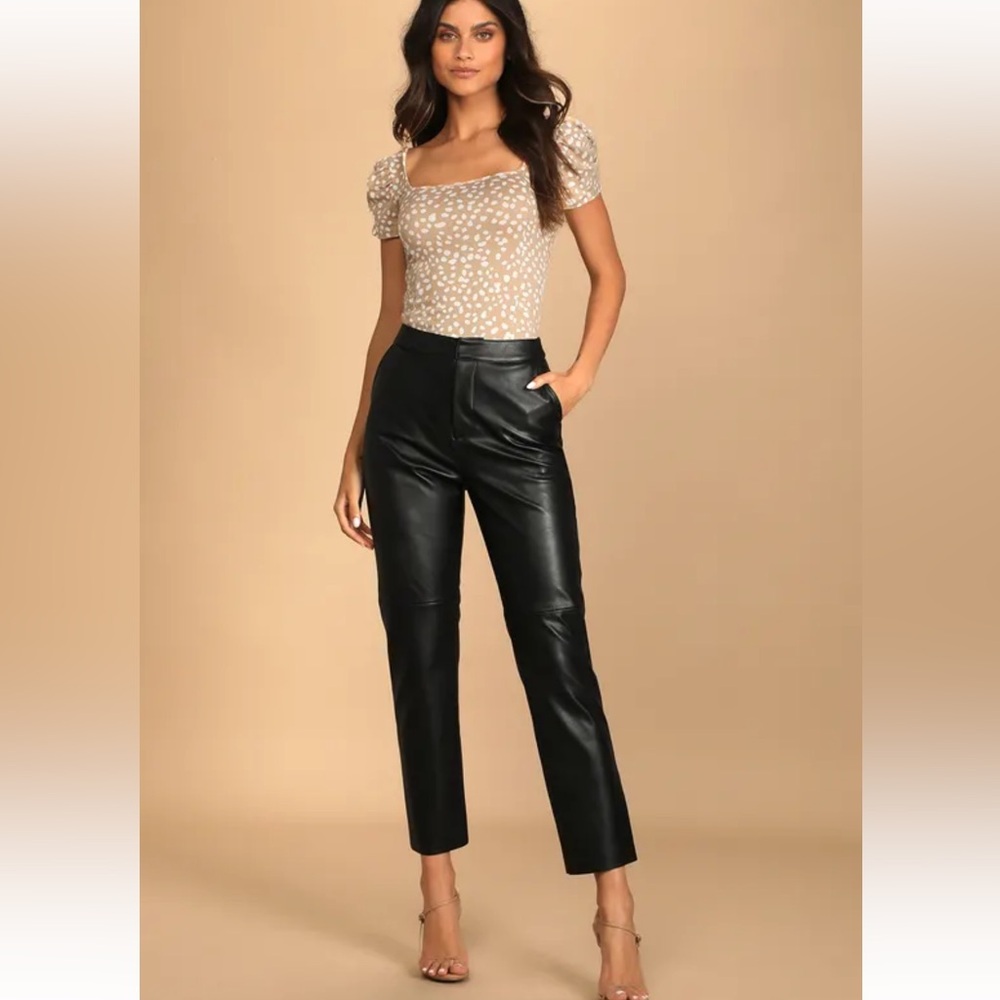 Open Minded Black Vegan Leather Pants